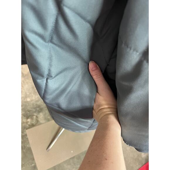 cocoon coat quilted hood 1980s gray toggle buttons - Picture 6 of 13